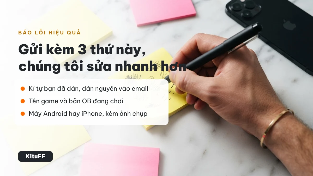 Cách báo lỗi kí tự FF cho KituFF Ba thông tin cần gửi kèm khi báo lỗi kí tự FF