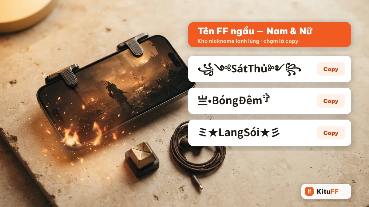 Mẫu tên FF ngầu cho nam và nữ có kí tự đặc biệt